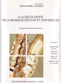 A La Decouverte Vol 1 Arr Londeix Alto Saxophone Sheet Music Songbook