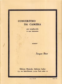 Ibert Concertino Da Camera Sax & Piano Sheet Music Songbook