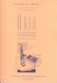 Ibert Aria Alto Sax & Piano Sheet Music Songbook
