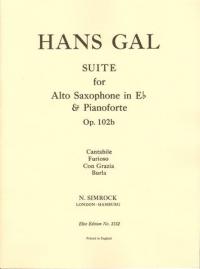 Gal Suite Op102b Alto Saxophone In Eb & Piano Sheet Music Songbook