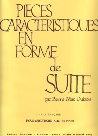 Dubois Pieces Caracteristiques Op77/1 Saxophone Sheet Music Songbook