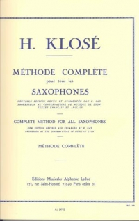 Klose Complete Method For Saxophone Sheet Music Songbook