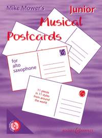 Junior Musical Postcards Alto Sax & Cd Mower Sheet Music Songbook
