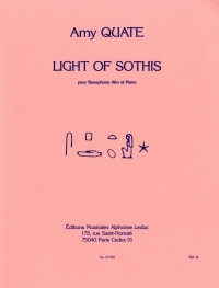 Quate Light Of Sothis Alto Sax & Piano Amy Quate Sheet Music Songbook