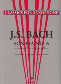 Bach Sonata No 6 Kynaston Tenor Sax & Piano Sheet Music Songbook