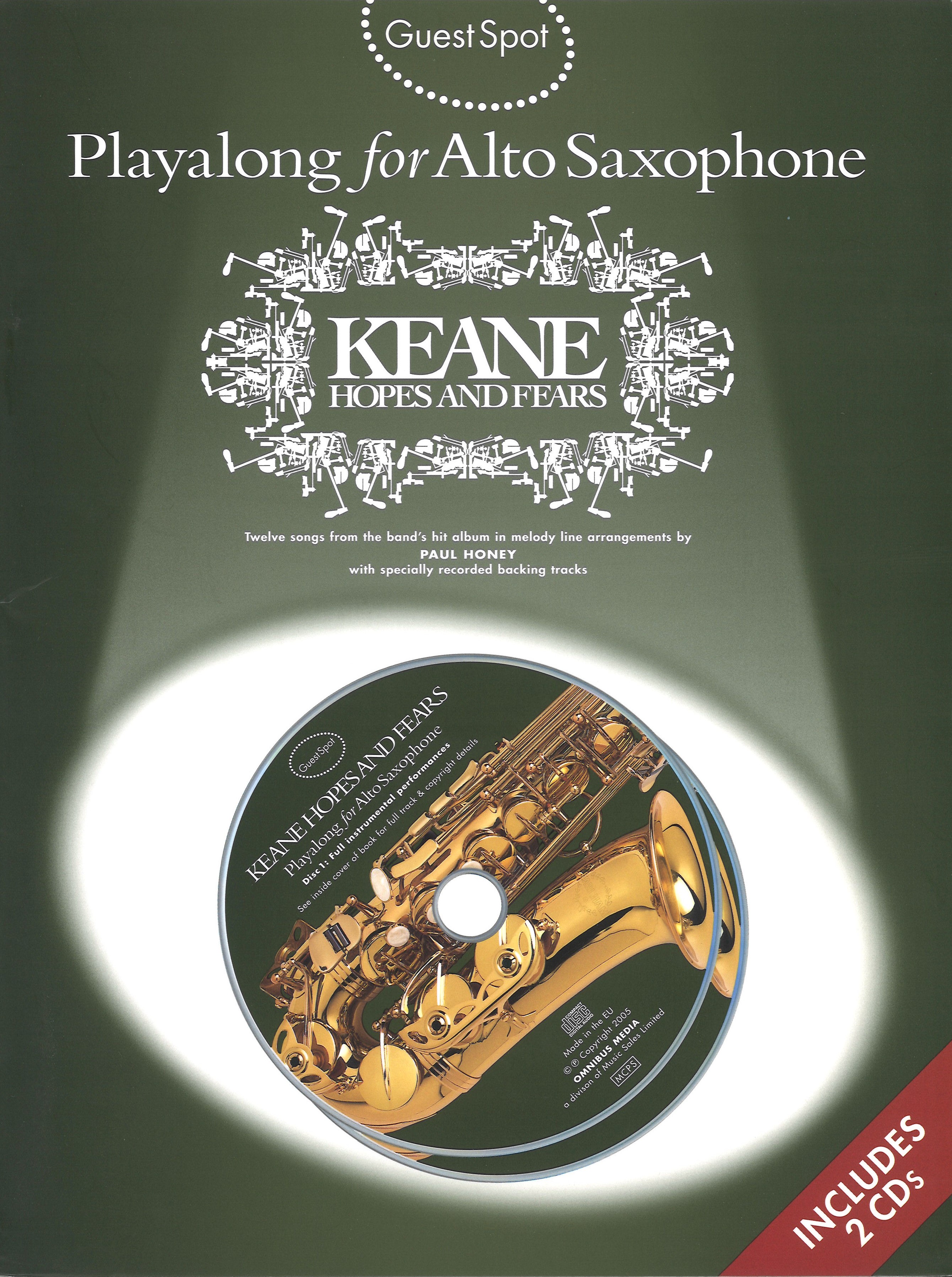 Guest Spot Keane Hopes & Fears Alto Sax Book & Cds Sheet Music Songbook