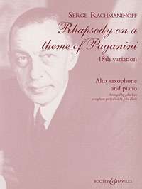 Rachmaninoff 18th Variation Theme Of Paganini Sax Sheet Music Songbook