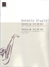 Vivaldi Concerto Op3 No 6 Cmin Rv356 Alto Sax & Pf Sheet Music Songbook