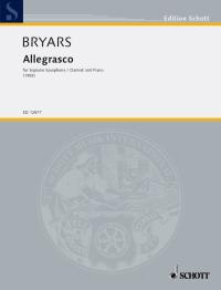 Bryars Allegrasco Sop Sax (or Clarinet) & Piano Sheet Music Songbook