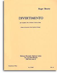 Boutry Divertimento Alto Sax Sheet Music Songbook