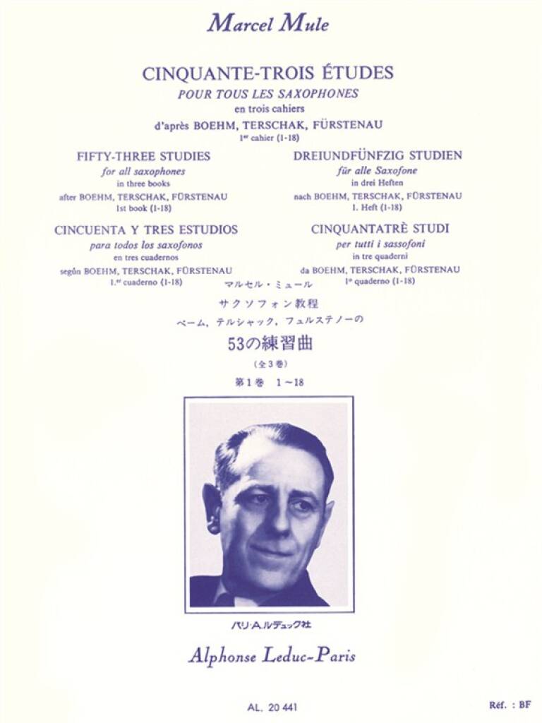 Mule 53 Etudes Vol 1 Dapres Boehm Terschak Sax Sheet Music Songbook