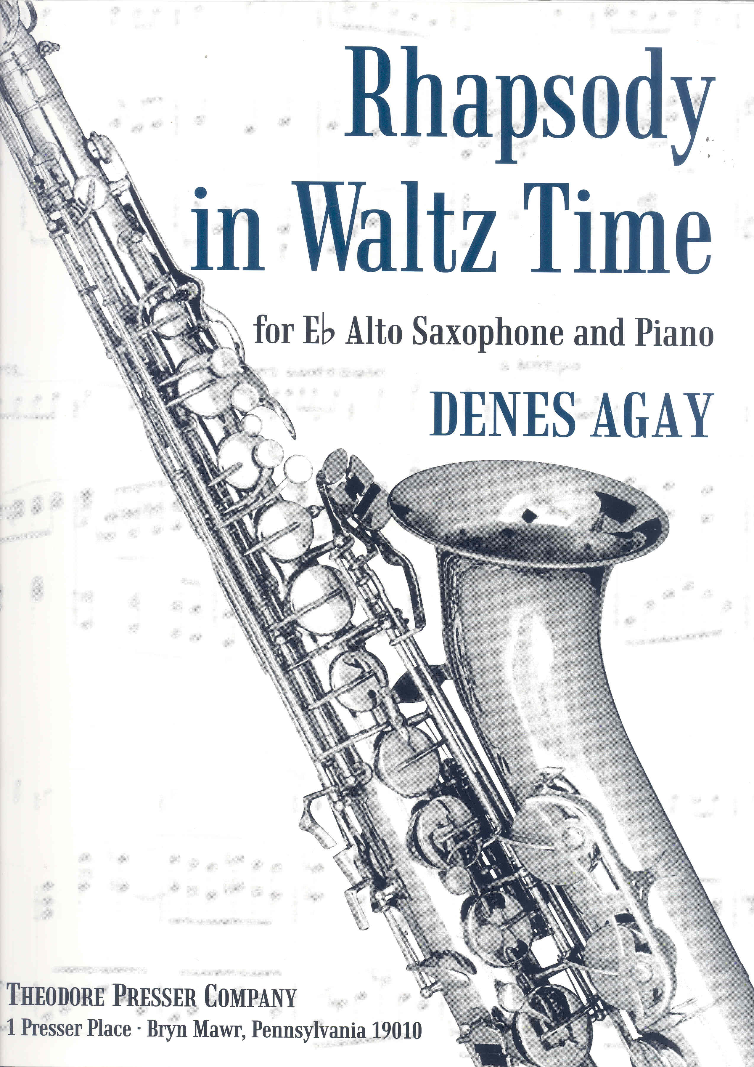 Agay Rhapsody In Waltz Time Alto Saxophone Sheet Music Songbook