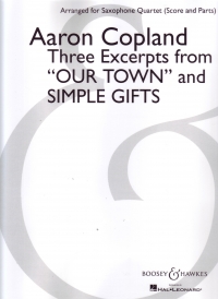 Copland 3 Excerpts From Our Town Etc 4 Saxophones Sheet Music Songbook
