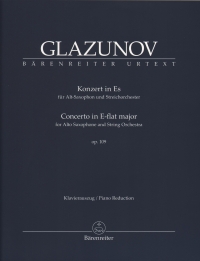 Glazunov Concerto Eb Alto Sax & Piano Op109 Sheet Music Songbook
