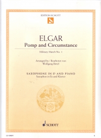 Elgar Pomp & Circumstance March No 1 Alto Sax & Pf Sheet Music Songbook