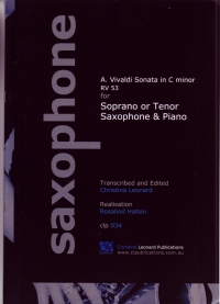 Vivaldi Sonata Cmin Rv53 Soprano Or Tenor Sax Sheet Music Songbook