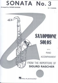 Handel Sonata No 3 Rascher Alto Sax & Piano Sheet Music Songbook