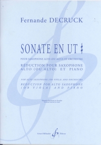 Decruck Sonate En Ut Diese Alto Sax & Piano Sheet Music Songbook