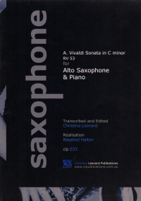 Vivaldi Sonata Cmin Rv53 Alto Saxophone & Piano Sheet Music Songbook