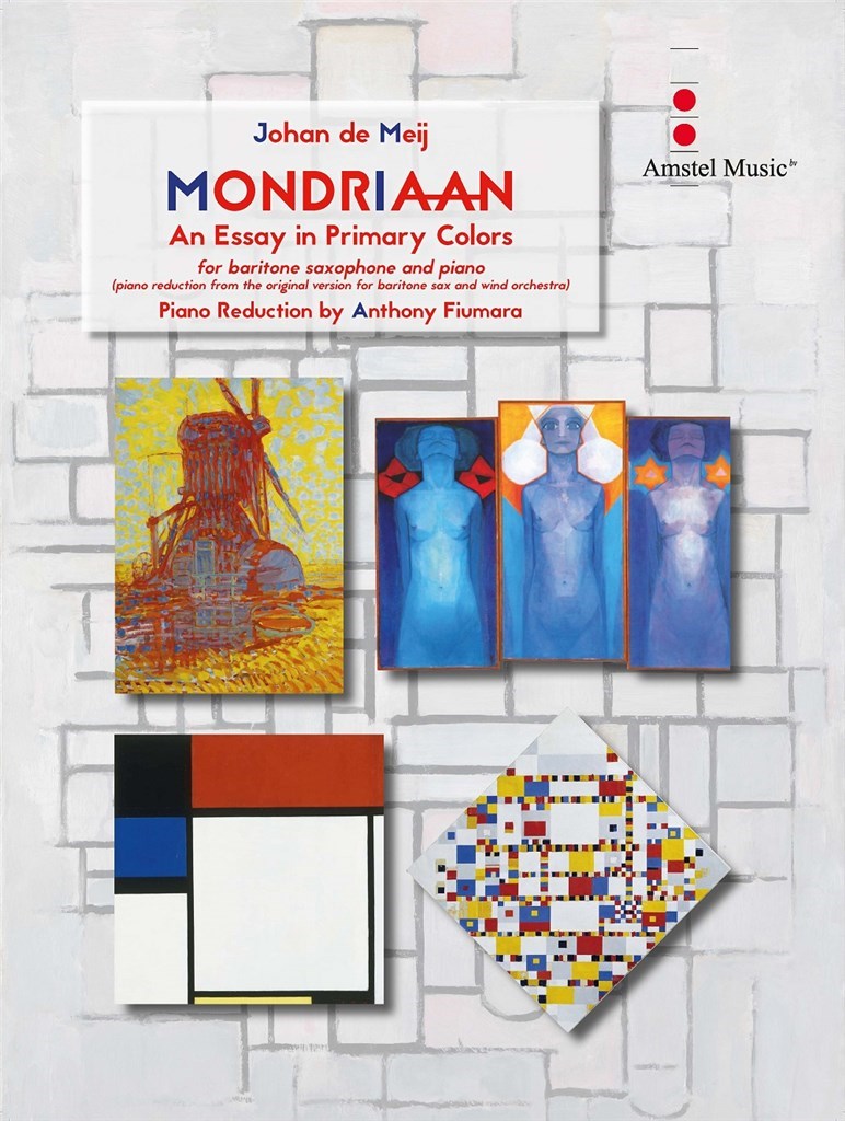 De Meij Mondriaan Baritone Sax & Piano Sheet Music Songbook