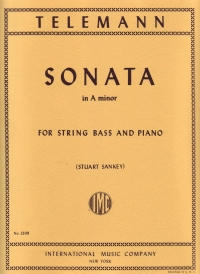 Telemann Sonata Amin Sankey Double Bass Sheet Music Songbook