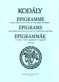 Kodaly Epigrams For Double Bass & Piano Sheet Music Songbook