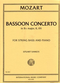 Mozart Bassoon Concerto Double Bass & Piano Sheet Music Songbook