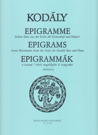 Kodaly Epigrams Double Bass & Piano Sheet Music Songbook