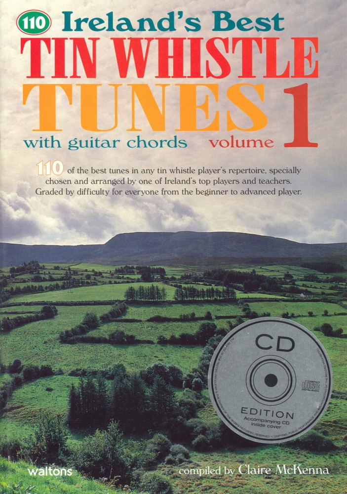 110 Irelands Best Tin Whistle Tunes Book & Cd Sheet Music Songbook