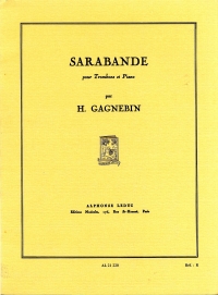 Gagnebin Sarabande Trombone & Piano Sheet Music Songbook
