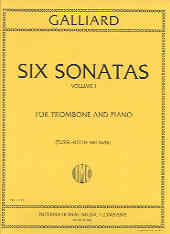 Galliard Sonatas (6) Vol 1 Trombone Sheet Music Songbook