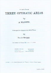 Wagner Three Operatic Arias Treble/bb & Piano Sheet Music Songbook