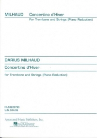 Milhaud Concertino Dhiver Tbn/pf Bass Clef Sheet Music Songbook