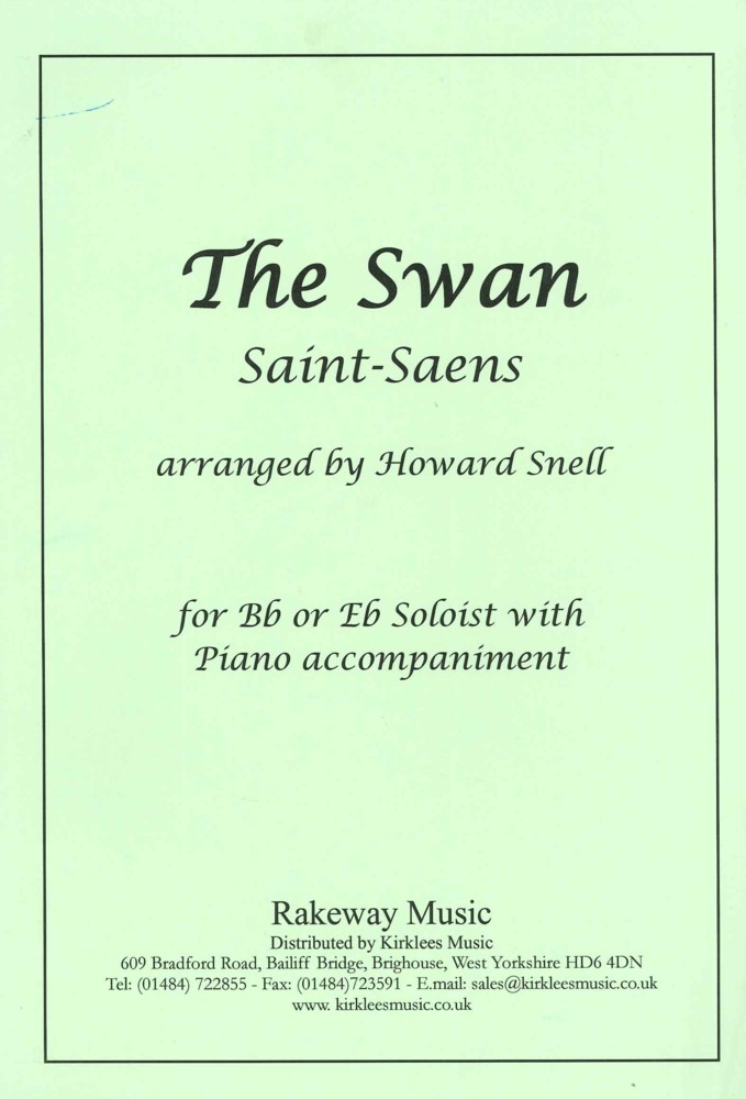 Saint-saens Swan (le Cygne) Euphonium & Piano Sheet Music Songbook