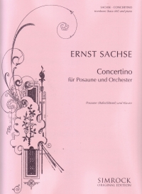 Sachse Concertino Trombone Bass Clef & Piano Sheet Music Songbook