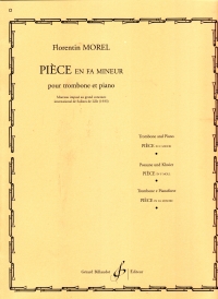 Morel Piece En Fa Mineur Trombone Sheet Music Songbook