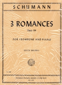 Schumann Romances (3) Op94 Brown Trombone & Piano Sheet Music Songbook