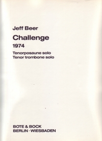 Beer Challenge (1974) Trombone Sheet Music Songbook
