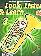 Look Listen & Learn 3 Method Bari/euph Treble + Cd Sheet Music Songbook