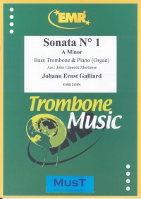 Galliard Sonata No 1 A Min Bass Trombone Sheet Music Songbook