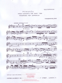 Vaughan Williams Romanza Euphonium Part Sheet Music Songbook