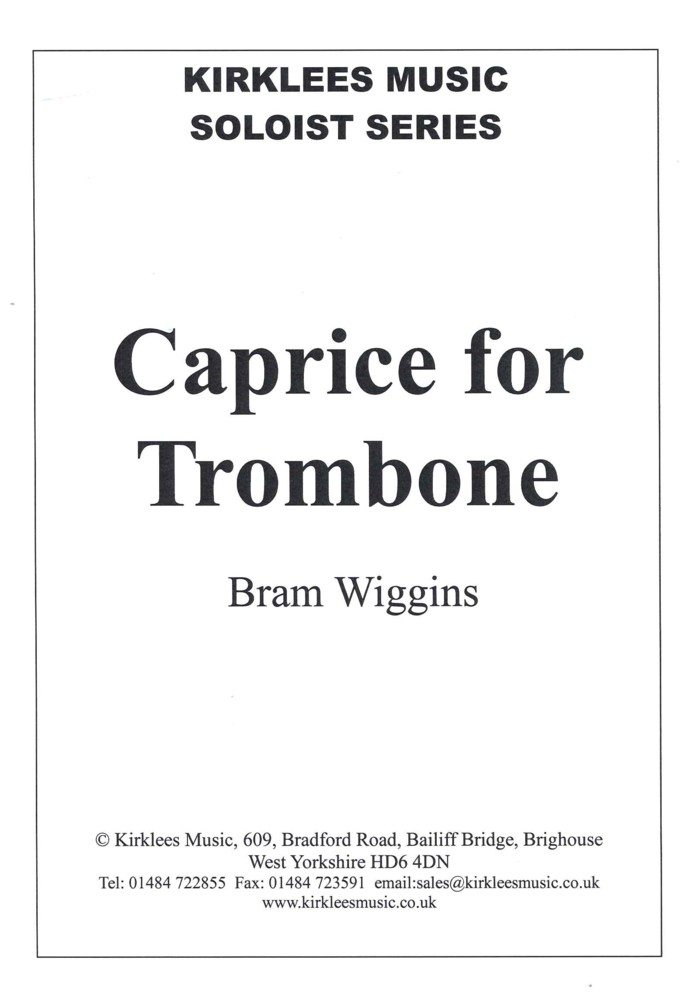 Wiggins Caprice Trombone Treble Clef Sheet Music Songbook