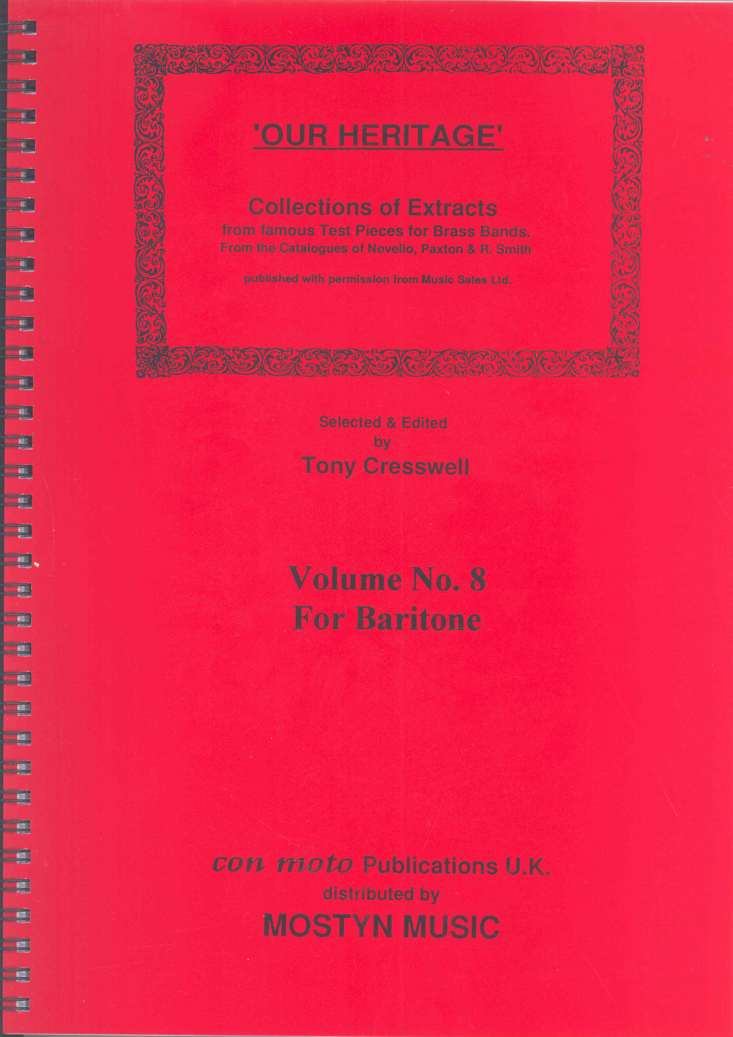 Our Heritage Vol 8 Bb Baritone Sheet Music Songbook