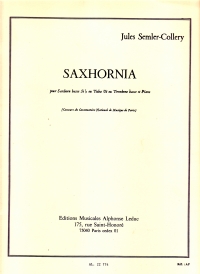 Semler-collery Saxhornia Bass Trombone / Tuba & Pf Sheet Music Songbook