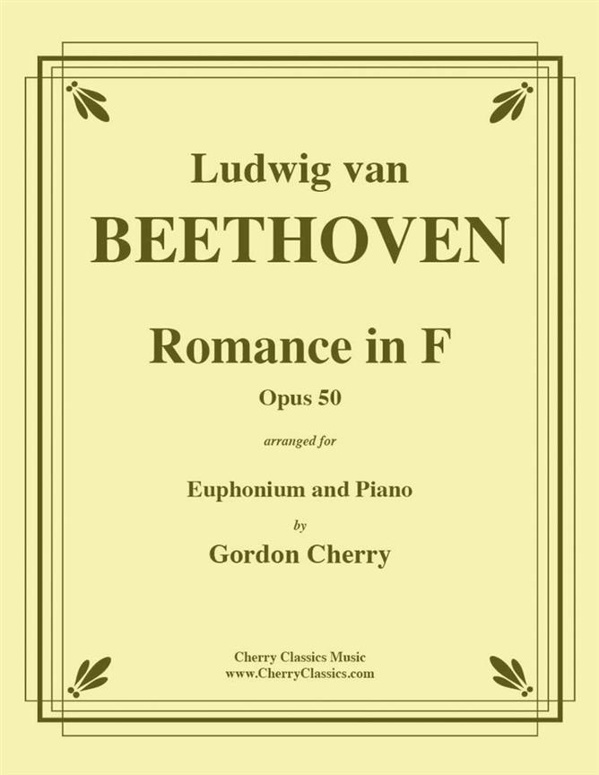 Beethoven Romance No. 2 F Op50 Euphonium & Piano Sheet Music Songbook