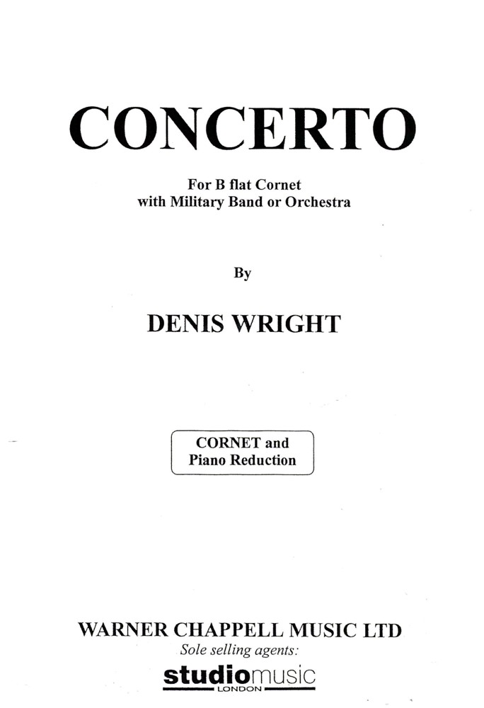 Wright Concerto Bb Cornet Sheet Music Songbook