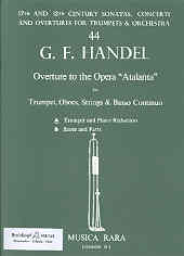 Handel Overture To Atalanta Trumpet & Piano Sheet Music Songbook