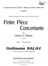 Balay Petite Piece Concertante Trumpet & Piano Sheet Music Songbook
