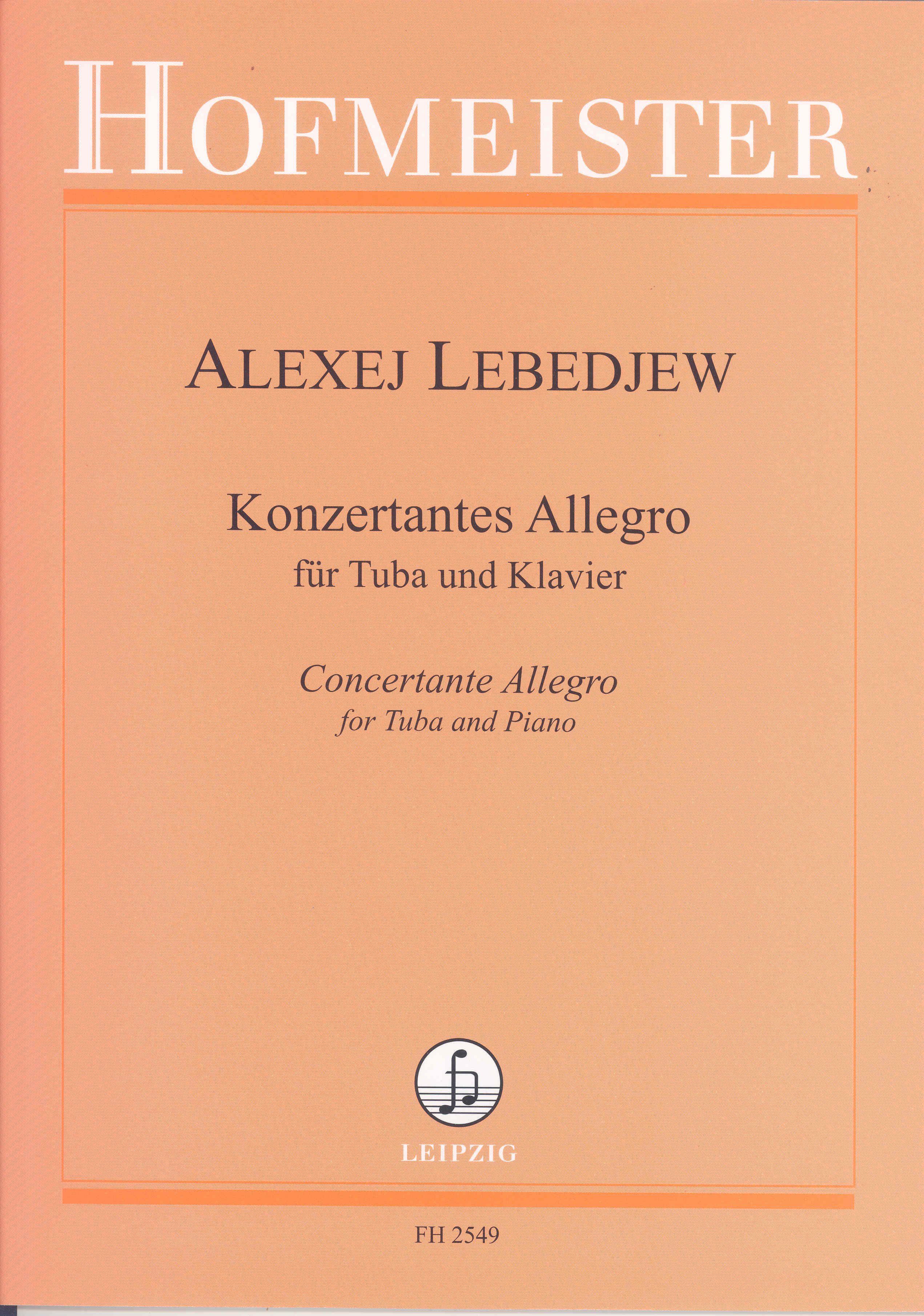 Lebedev Concertante Allegro Tuba & Piano Sheet Music Songbook
