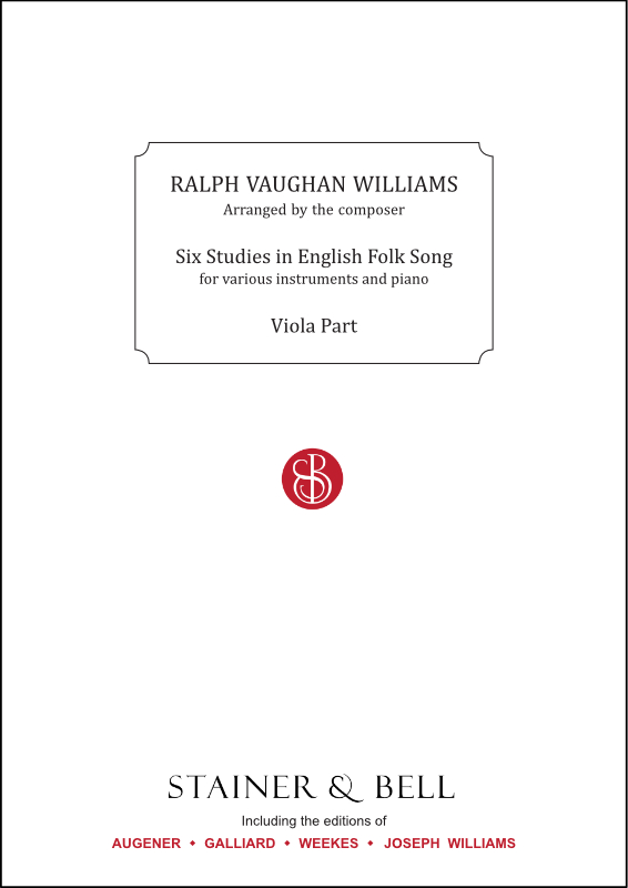 Vaughan Williams 6 Studies Eng Folksong Viola Part Sheet Music Songbook